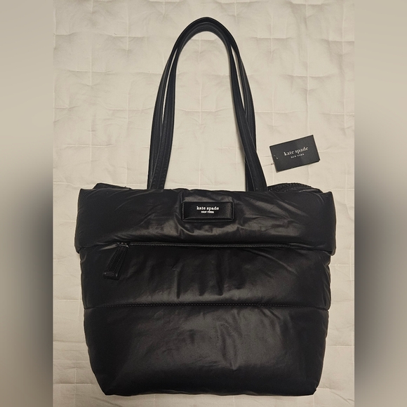 Kate Spade Puffed Small Tote: Black - Picture 2 of 13